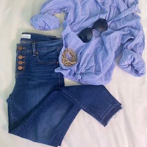 LOFT Button Fly Skinny Jeans